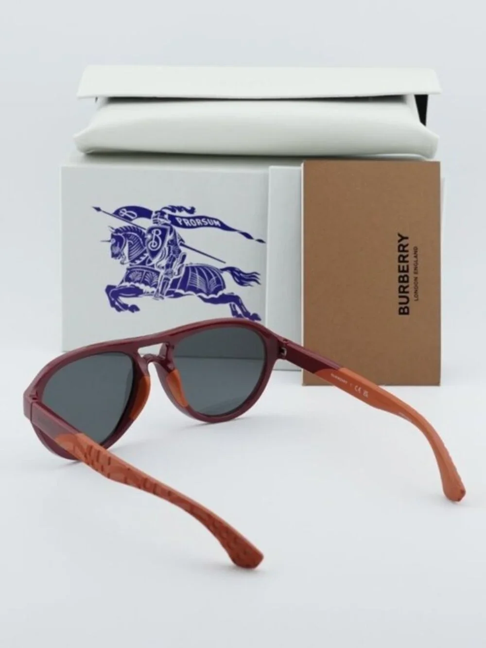 Burberry Kids JB4005U 418187 Aviator Sunglasses - Red/Dark Grey
